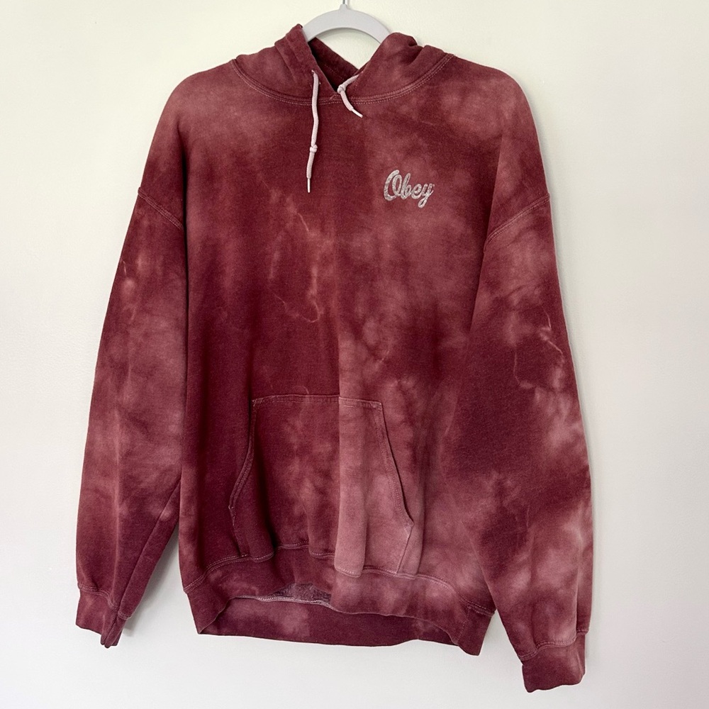 Obey Propaganda Burgundy Tie-Dye Women’s Hoodie